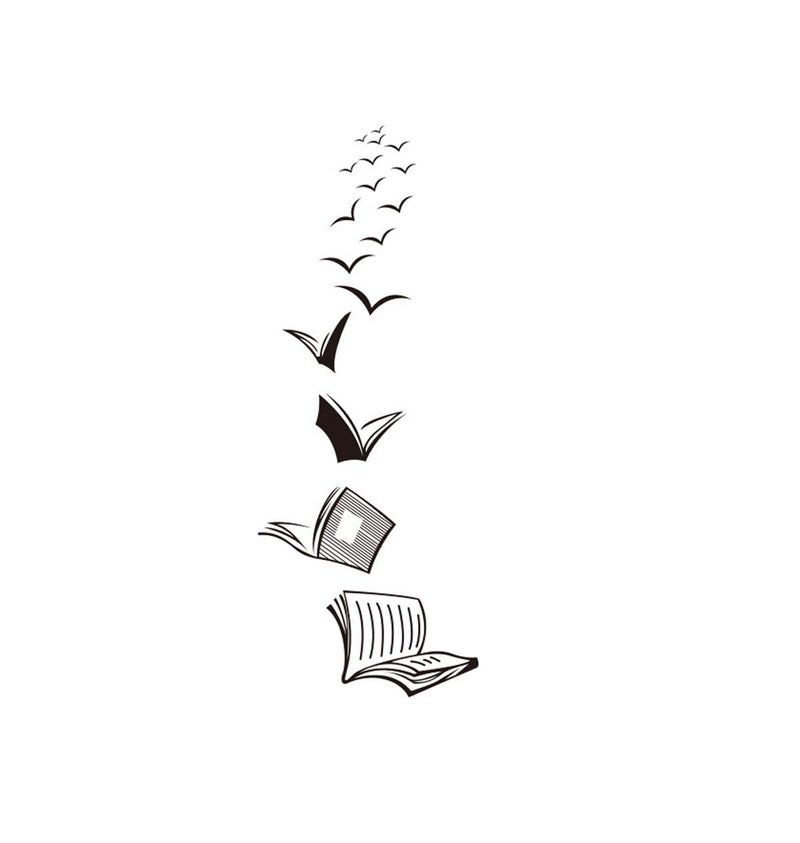 ADECALS Open Book Wall Sticker Reading Wall Art - Image 2